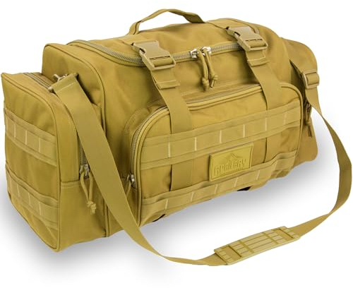 APRILBAY Taktische Duffle Bag Gym Duffel Bags für Männer Reise- und Ausrüstung Motorrad Hecktasche Militär Schwere Schulter Große Duffle (43L,Khaki)