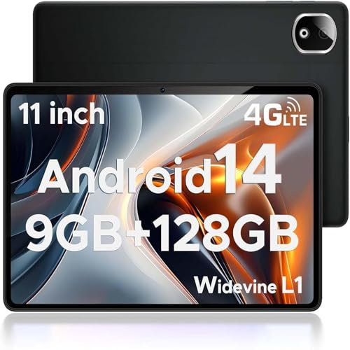 DOOGEE T30E Android 14 Tablet 11 Zoll 9GB RAM +128GB ROM (1TB TF), 8000mAh, HD Display, Tablet LTE, 13MP+5MP Kamera, Octa-Core, 4G LTE Dual SIM Android Tablet / 5G WiFi/OTG/GPS/Widevine L1