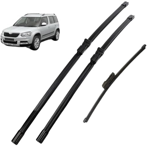 Scheibenwischer-Satz für vordere und hintere Wischerblätter, für Skoda Yeti 2009–2017, 24 + 19 + 11 Zoll, saubere Wischerblätter