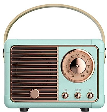 iFutniew 1 PC Rétro Bluetooth Enceinte Son Stéréo Portable Mini Lecteur de Musique Voyage Bleu