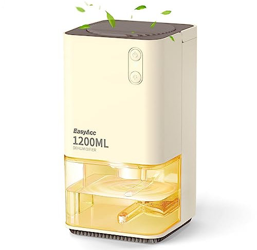Luftentfeuchter Elektrischer,EasyAcc 1200ml Entfeuchter Klein Leise Tragbarer Mini Raumentfeuchter Automatischer Gegen Feuchtigkeit Dehumidifier für Büro,Schlafzimmer,Badezimme Farbige Nachtlicht