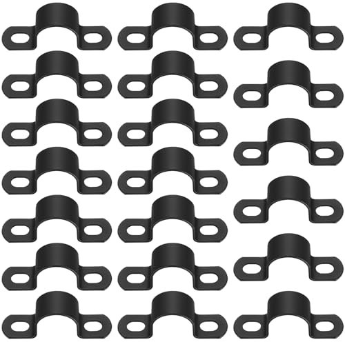 20 Pcs U-abrazaderas Metalicas para Tubos, Ø 25mm Abrazaderas para Tubos en Forma de U Abrazadera Tubo, U Soportes Abrazadera Metalica para Fijación de Tuberías de Agua de Gas