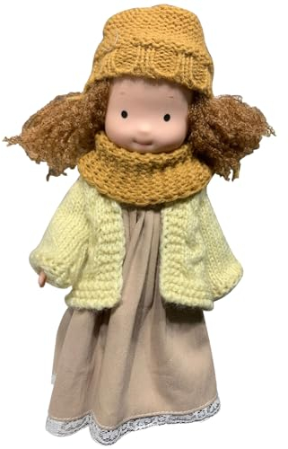 Yaoliucp Waldorf Puppe 9,5 -Zoll Soft Cartoon Stoffpuppen für Mädchen mit Strampler Anzug kleine entzückende Babypuppen für Mädchen zum Weihnachtsgeburtstag Taufe Geschenkstil 2 Waldorf Puppe