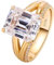 AMDXD Gold Au750 18 Karat Ring für Damen, Antragsring mit 5ct Moissanit Rechteck, 18K Gold Trauringe Pärchen Ringe Echt Gold Schmuck, Gold, Gr.62