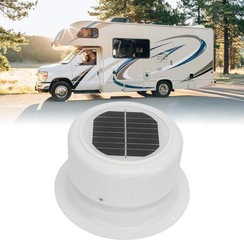 Dpofirs Ventilateur de Ventilation Solaire pour Camping-car, avec Vis de Montage, Ventilateur de Ventilation à énergie Solaire, pour Camping-car, Remorque de Bateau, Hangar de Voiture de