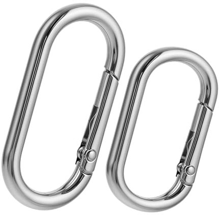 Aeaocvo 2 Pcs Spring O Ring Clip, Spring Snap Hooks Clip, Metal Spring Key Ring, Keychain Rings for Keys, Bags, Handbags, Crafts