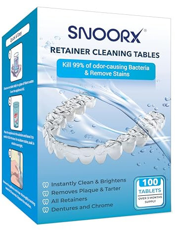 Professional UK Retainer Cleaning Tablets 40,100,120 Tablets, Kills 99% for Denture Cleaning Care, Mouth Guard, Braces, Chrome, Ultrasonic Cleaner Use, Jewellery, 2025 New Formula Sale Now