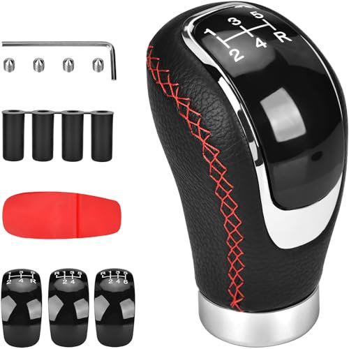 Pomo Palanca de Cambios 5 Velocidades 6 Velocidades Palanca de Cambios Coche Universal Pomo Coche con 8mm 11 mm 10mm 12mm Adaptadores