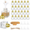 ZhouZGlass 24 Pcs Mini Salt and Pepper Shakers with Tone Tops, Clear Mini Glass Seasoning Jars, Spice Salt Shakers with Funnel for Wedding Party Home Restaurant Kitchen (Gold)