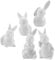 Garneck 5stücke Teiliges Keramik Kaninchen Niedliche Bunny Figuren Für Tischdekoration Für Garten Wohnzimmer Und Osterfeiern Umweltfreundliches Langlebiges Material