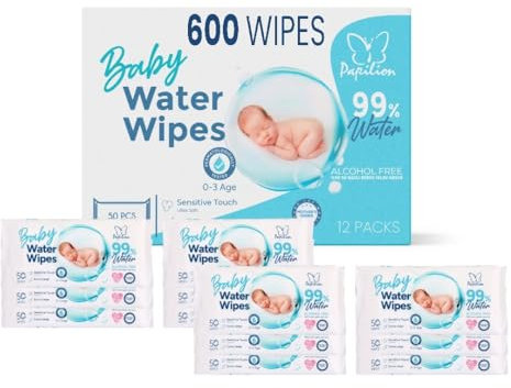 12 X 50 Pack Wet Wipes • Baby Wipes Unscented • Sensitive Natural Baby Wipes – 50‑Count Pack 600 Sheets Total