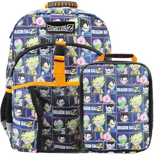 40,6 cm Rucksack und Lunchbox-Set für Schule und Reisen, Dragon Ball Super Saiyan, 16H x 12W x 5D