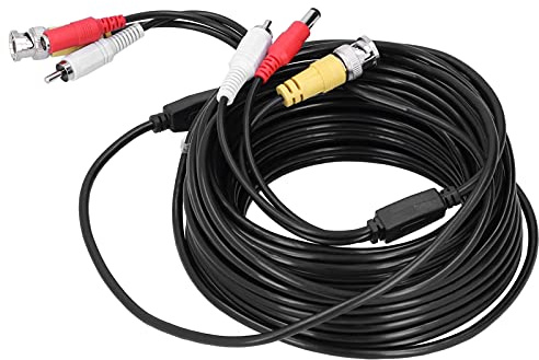 ACOGEDO High-Performance Portable CCTV Cable 3-In-1 Video Audio Power Cord with BNC++DC Connectors for DVR Surveillance Systems, 10m 32.8ft Coaxial Line (15m/49.2ft)