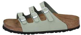 Birkenstock 1030319 Florida Fresh Pure Sage Sandale mit dreifacher Schnalle aus Leder, Sage, 40 EU