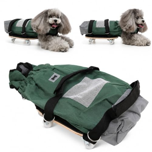 Dog Wheelchair Rear Leg Support Scooter for Paralyzed Pets with Drag Bag