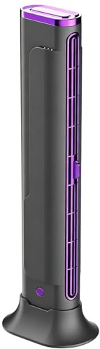 Mini ventilador de torre 37 cm ventilador de escritorio silencioso, ventiladores sin aspas, uso horizontal y vertical, ventiladores de escritorio portátiles con carga USB para dormitorio hogar oficina