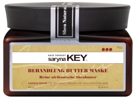 Saryna Key Damage Repair Treatment Butter Mask - African Shea Butter for Dry Hair Treatment - Rejuvenating Moisturizer with Natural Keratin and Vitamins A, E, F (300ml/10.14oz)