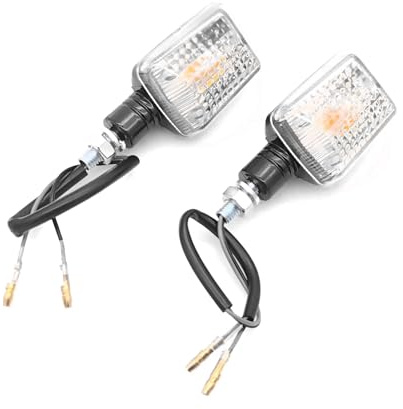 BIKE IT Motorcycle Short Stem Mini Indicators With Black Body And Clear Lens