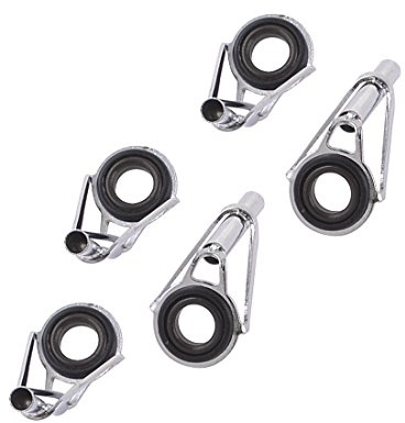 sourcing map 5 Pcs 5.5mm x 3.0mm Dia Fishing Rod Guide Tip Ring Eye Repair Kit DE de