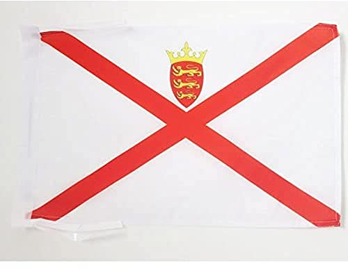 AZ FLAG Jersey Flag 45x30 cm Jersey Banner 100D Polyester Cords | Indoor and outdoor use 12x18 in decorative flag double stitched seams and reinforced edges with ties