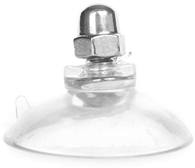 M6 – D 4,4 cm (D 4,4 cm), transparenter PVC-Schraub-Saugnapf-Haken mit Hutmutter, 5 Stück (weiches PVC)