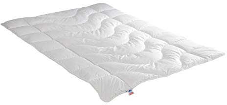 Irisette 4-Jahreszeitendecke Steppbett Lara aus edlem Baumwolle-Feinperkal, 95 Grad waschbar, inkl. Aufbewahrungstasche, 155 x 220 cm, weiß