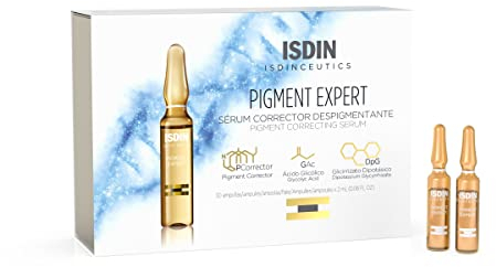 ISDIN Isdinceutics Pigment Expert Depigmentierendes Serum (10 Ampullen) | Hilft, Pigmentflecken vorzubeugen und zu behandeln, indem es auf die Melanogenese einwirkt