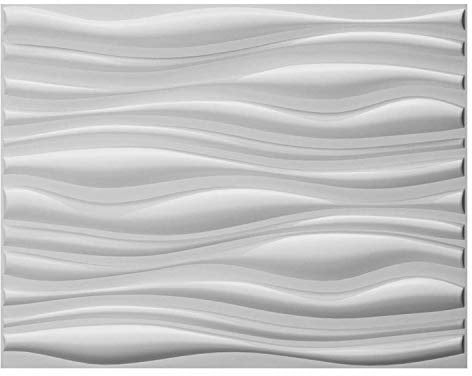 Art3d Dekorative 3D PVC Wandpaneel für Inneneinrichtung, 6 Stück, 62,5 x 80,0 cm, Welle 2