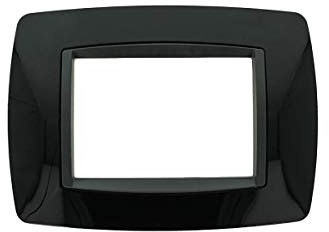 Placca Bombe Da 3 Moduli 3 Posti, Compatibile Con Bticino Living (Nero)
