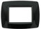 Placca Bombe Da 3 Moduli 3 Posti, Compatibile Con Bticino Living (Nero)