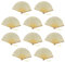FANSOF.FANS Pack of 10 Fabric Handheld Fan with a Tassel Grade A Bamboo Ribs Party wedding Favour (Ivory Beige)