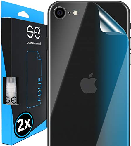 smart engineered 2x se® 3D SCHUTZFOLIE Rückseite Transparent für Apple iPhone SE 2020 / 2022, Selbstheilend, Backcover, Blasenfrei, Ultra-Klar, Schmutzschutz, Stoß-Kratzfest, Deutschland