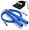 Elite Speed Skipping Rope Adult By CKB LTD With Travel Bag Premium Aluminium Handles Fitness Adjustable Jump Rope 3m 10ft Functional Fitness Exercise Workout Training Double Unders 1pc (Royal Blue)