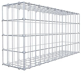 GABIONA Gabione 80 × 40 × 20 cm (L x H x T) – Steinkorb aus 4 mm Draht, Maschenweite 5 × 10 cm, C-Ring Verschluss + Gratis-Zange – ideal für Sichtschutz, Gabionenzaun, Gartenmauer und Steinkorbwand