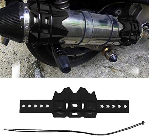 Protector del tubo de escape, protector universal de la cubierta del protector del tubo del escudo del calor del escape de la motocicleta del silicón(negro)