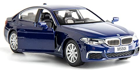 RMZ City Kompatibel für BMW M500i Automodell 1:36 Spielzeugauto aus Druckgusslegierung, Fahrzeuge zum Zurückziehen, Spielzeugauto für Kleinkinder, Kinder, Jungen, Mädchen, Geschenk, Blau