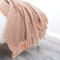 LumiSyne Gestrickte Decke Mit Quaste Hahnentritt Boho Kariert Kuscheldecke Strickdecke Tagesdecke Überwurf Couchdecke Dekorative Decke Für Sofa Bett 230x130cm