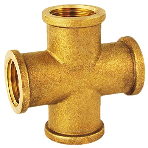 Kreuzstück mit 1/2 Zoll Innengewinde - 1/2 IG Gewinde Schraub Fitting aus Messing