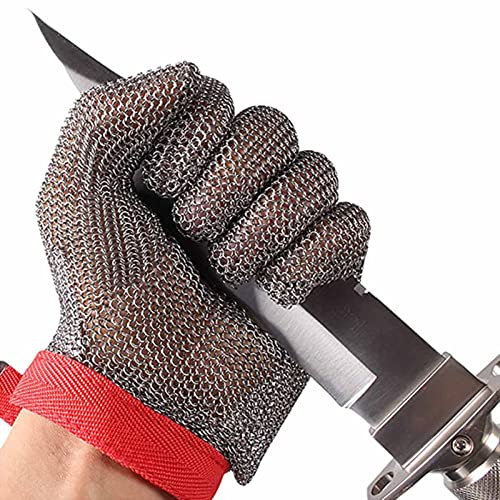 Schnittfeste Handschuhe aus Edelstahl, Schutzhandschuhe zum Schneiden von Gemüse und Fleischverarbeitung (Größe: S/A 1 Stück)