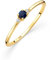 OROVI Damen Goldschmuck, Gold Ring mit Saphir und 2 Diamanten 0.03 ct, Trilogie Ring, Verlobungsring, Edelstein, Gelbgold 9 Karat (375)
