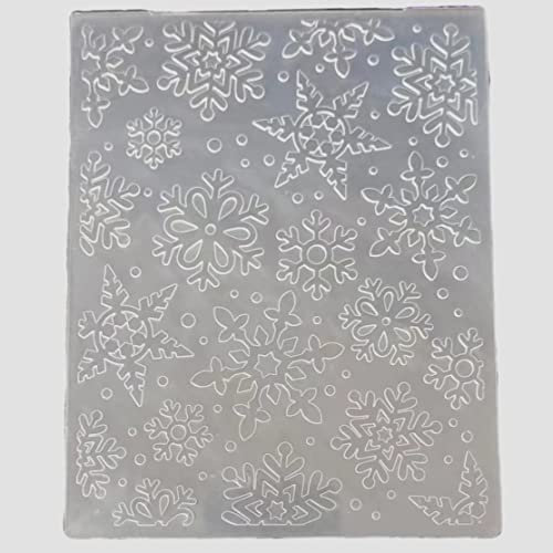 WooYangFun 3D texured Buon Natale fiocco di neve goffratura cartella per la creazione di carte fai da te in plastica Scrapbooking Album fotografico carta carta fai da te decorazione del mestiere