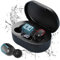 Auriculares Bluetooth inalámbricos estéreo 5.0 inalámbricos a la oreja integrados HD Mic, auricular Bluetooth inalámbrico y pantalla LED, IPX7 resistente al agua, carga rápida USB para iOS Android