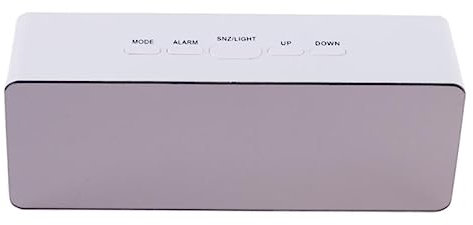 Garneck Rectangular Red Light Clock Led Clock Mirror Display for Bedside Use Digital Display Mains Powered No Battery