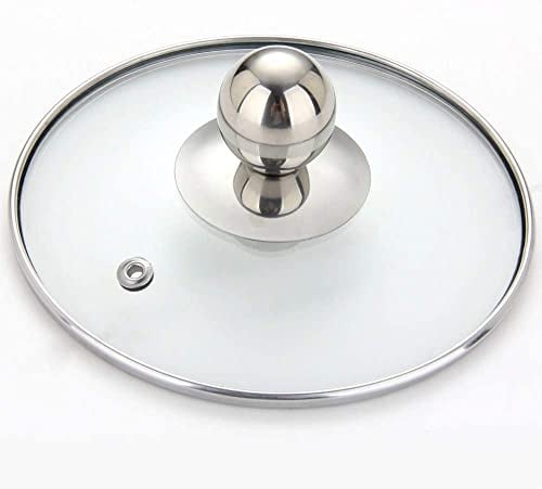 Couvercle de Casserole Remplacement Universel Couvercle de Casserole en Verre Transparent Visible Couvercle Rond poêles à Frire Wok remplacer Les couvercles de Casserole (14 cm)