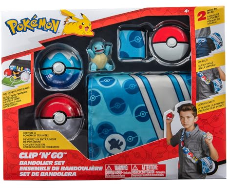 Pokémon Bandai Sac et Ceinture bandoulière du dresseur – Ensemble avec Sac, Ceinture, 2 Pokéballs, 1 Figurine JW0028 (Modèle aléatoire)