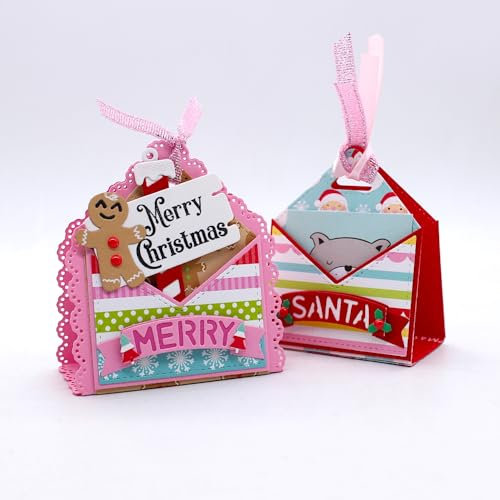 KSCRAFT Bonbonhalter mit Tasche Metall Stanzformen Schablonen für DIY Scrapbooking Dekorative Prägung DIY Papier Karte