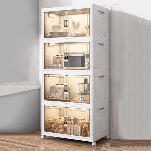 Meuble De Rangement Cuisine,Armoire Multi-rangements avec 4 Roulettes Roulantes,Mobile Armoire de Cuisine Avec Porte, pour Cuisine, Salon, Chambre À Coucher, Étagère Micro-Ondes ( Size : 55x35x117.2cm