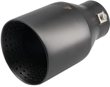 Simoni Racing TRX/112N Universal Auspuffblende Auspuffblende Einzelausgang Oval Gerade 89 mm Edelstahl Schwarz
