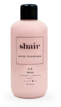 Shair rose diamond mask: maschera ripristina PH fisiologico, energizzante e nutriente, lucentezza e luminosità, energising and nourishing. 250 ml