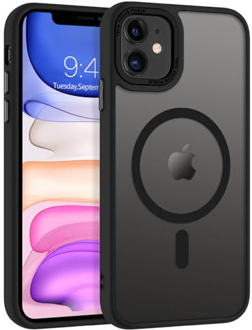 BENTOBEN for iPhone 11 Phone Case with Magnetic [Compatible with MagSafe], Matte Translucent Back Case Anti-Fingerprint for iPhone 11, Anti-slip Slim Shockproof Protective Cover for Men Women Black